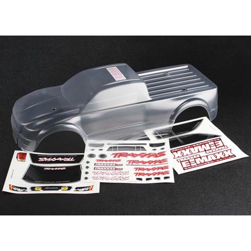 AX3915 Body E-Maxx Brushless (clear requires painting)/ decal sheet