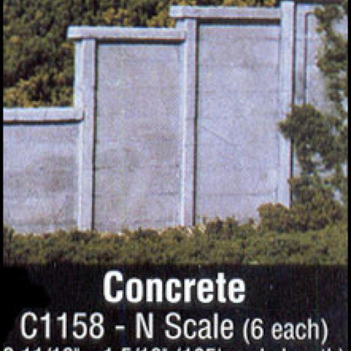 JWC1158 옹벽: 콘크리트 - N scale (6ea)